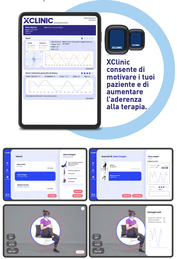 X-CLINIC Sistema per valutazione e monitoraggio dell’esercizio terapeutico